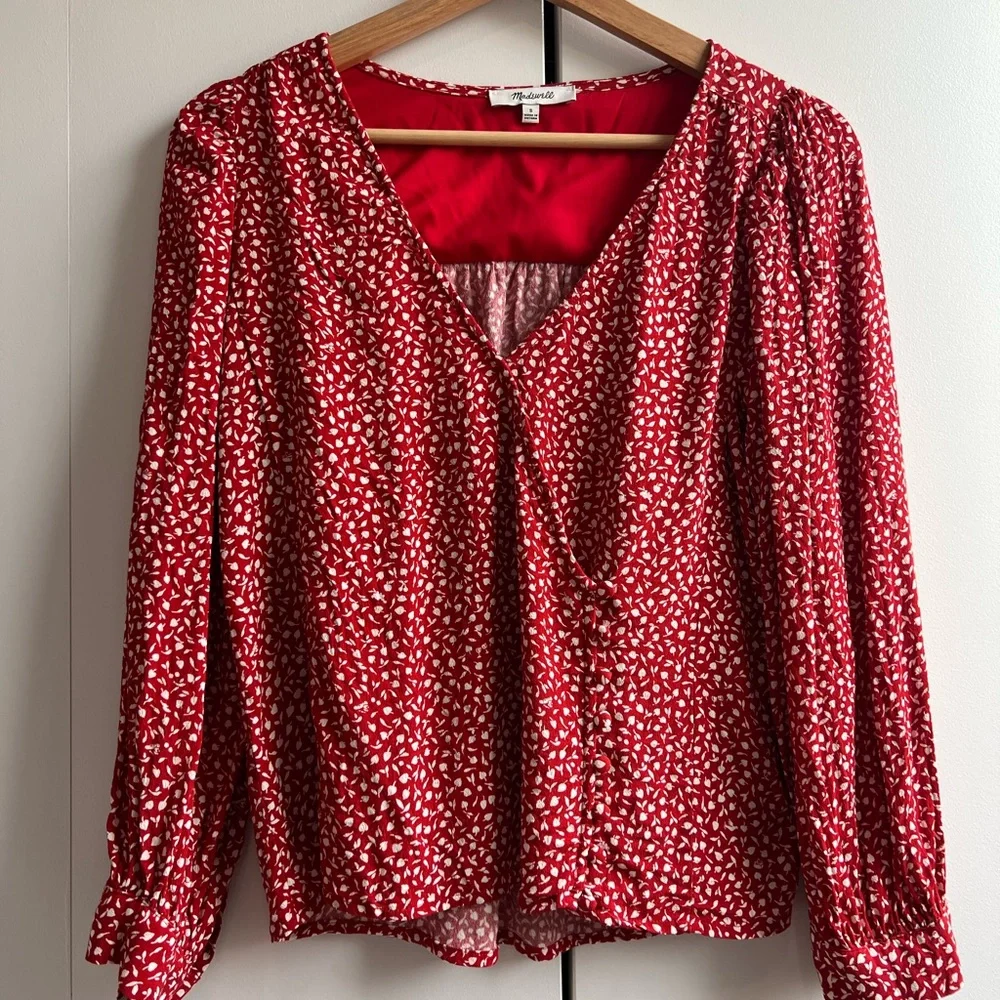 Kinston Side-Button Wrap Top in Park Picnic - Picture 2 of 3